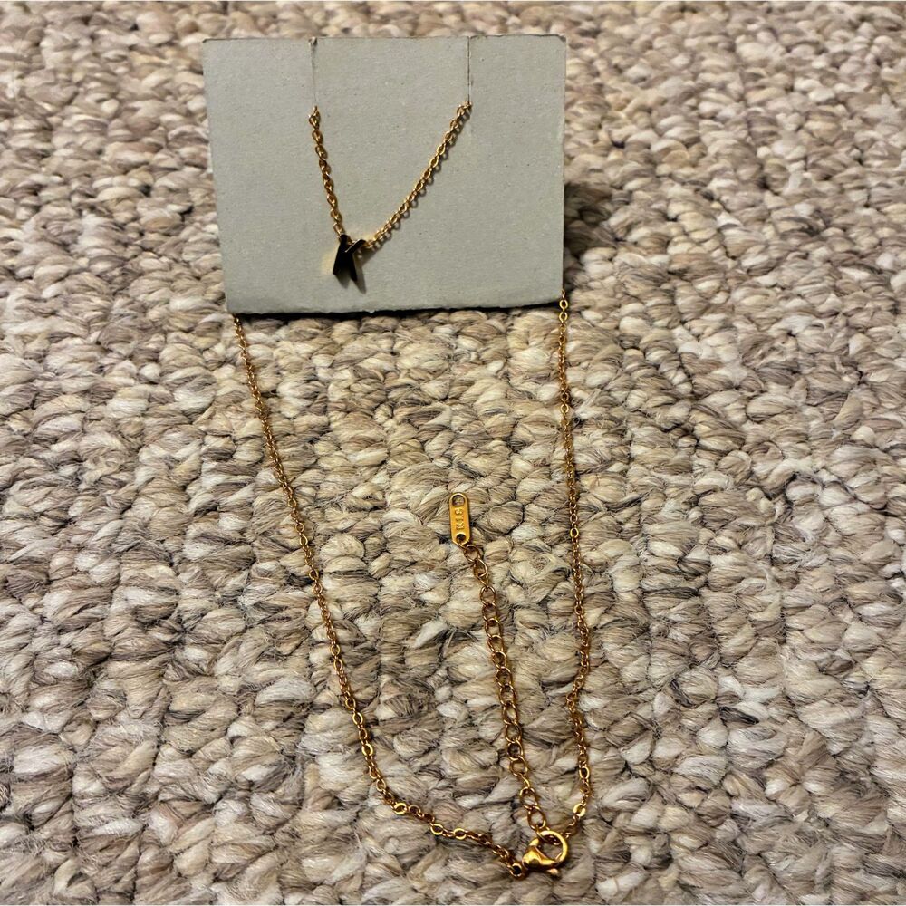 Gold Plated Letter "K" Initial Necklace